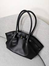 Litchi Pattern Shoulder Bag in Black – Tehuli