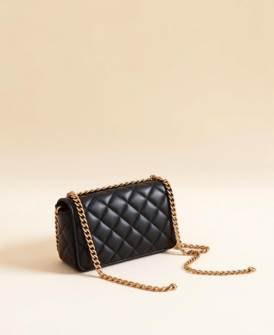 Noir Quilted Crossbody